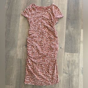 Short Sleeve Print Maternity Dress